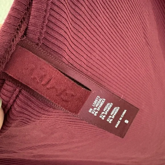 SKIMS Burgundy Midi Slip Dress with Spaghetti Straps - Picture 2 of 3